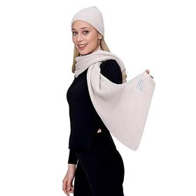 Chuba 22WK270 Bej Selanik Triko Kadın Atkı ve Bere Takım