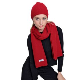 Chuba 22WK270 Kırmızı Selanik Triko Atkı ve Bere Takım