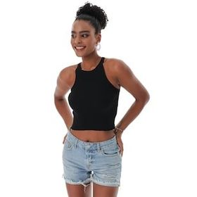 Chuba 23S1008 Siyah Kadın Crop Bluz