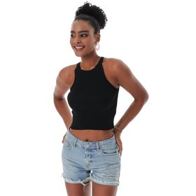 Chuba 23S1008 Siyah Kadın Crop Bluz