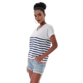 Chuba 23S1009 Beyaz Lacivert Kadın T-shirt