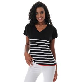 Chuba 23S1009 Siyah Beyaz Kadın T-shirt