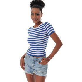 Chuba 23S1011 Mavi Beyaz Kadın T-shirt