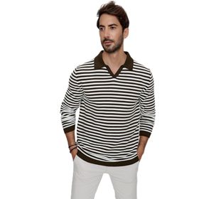 Chuba 23W203 Haki Polo Yaka Triko Erkek Kazak
