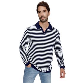 Chuba 23W203 Lacivert Polo Yaka Triko Erkek Kazak