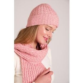 Chuba 23W503 Pembe Saç Örgü Yumuşak Tuşe Kadın Atkı Bere Takımı