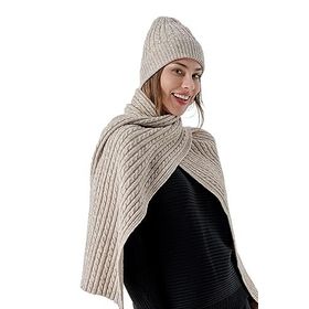 Chuba 23W503 Vizon Saç Örgü Yumuşak Tuşe Kadın Atkı Bere Takımı