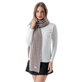 Chuba 23W504 Açık Kahve Saç Örgü Yumuşak Tuşe Kadın Atkı