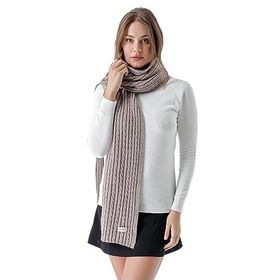 Chuba 23W504 Açık Kahve Saç Örgü Yumuşak Tuşe Kadın Atkı