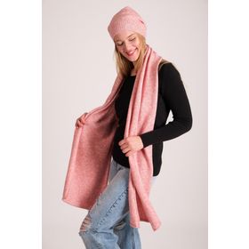 Chuba 23W505 Pembe Melanj Yumuşak Tuşe Kadın Atkı Bere Takımı