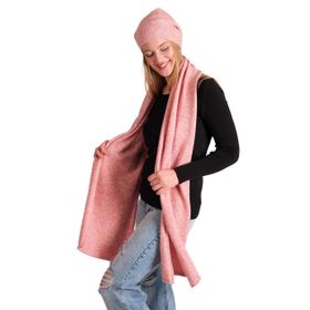 Chuba 23W505 Pembe Melanj Yumuşak Tuşe Kadın Atkı Bere Takımı
