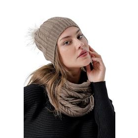 Chuba 24W131 Kahverengi Kadın Atkı Bere Takımı