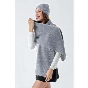 Chuba 24W132 Gri Kadın Atkı Bere Takımı