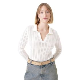 Chuba 25W3004 Beyaz Regular Fit Triko Kadın Kazak