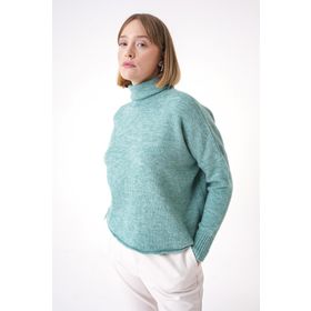 Chuba 25W3014 Mint Oversize Balıkçı Yaka Triko Kadın Kazak