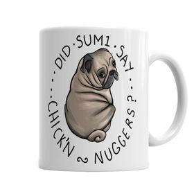 Chubby Pug Tombul Köpek Baskılı Porselen Kupa Bardak