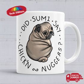 Chubby Pug Tombul Köpek Baskılı Porselen Kupa Bardak