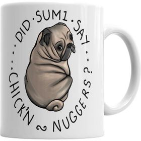 Chubby Pug Tombul Köpek Baskılı Porselen Kupa Bardak
