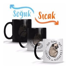 Chubby Pug Tombul Köpek Sihirli Porselen Kupa