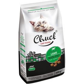 Chuck Kuzu Etli Kuru Mama 500 gr Kedi Kuzu Etli Yetişkin Kedi Maması