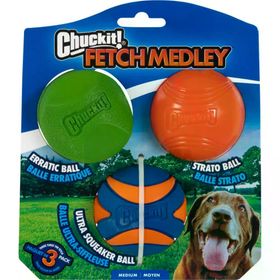 Chuckit Fetch Medley Gen 2 3'lü Orta Köpek Oyun Topu