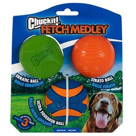 Chuckit Fetch Medley Gen 2 3'lü Orta Köpek Oyun Topu