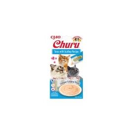 Ciao 14 gr 4'lü Churu Cream Ton Balıklı ve Deniz Taraklı Sıvı Ödül Maması