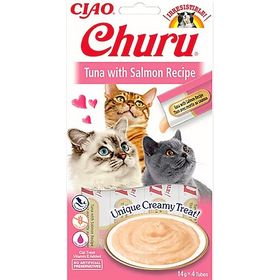 Ciao 14 gr 4'lü Churu Cream Ton Balıklı ve Somonlu Sıvı Ödül Maması