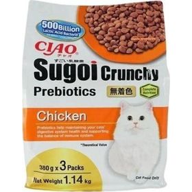 Ciao 3x380 gr Sugoi Crunchy Tavuklu Prebiyotik Kedi Maması