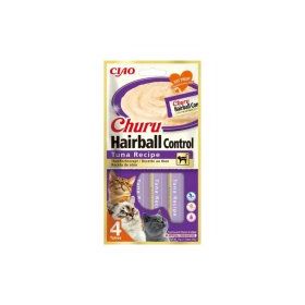 Ciao 4x14 gr Churu Cream Hairball Tüy Yumağı Önleyici Ton Balıklı Sıvı Kedi Ödül Maması
