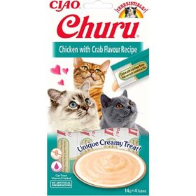 Ciao 4x14 Gr Churu Cream Tavuklu ve Yengeçli Kedi Kreması