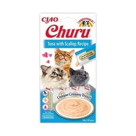 Ciao 4x14 gr Churu Cream Ton Balıklı ve Deniz Taraklı Sıvı Kedi Ödül Maması