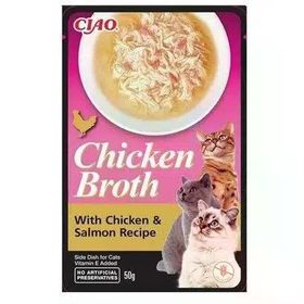 Ciao Chicken Churu Broth Somonlu ve Tavuk Sulu 50 gr Kedi Ödül Maması