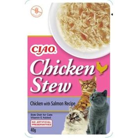 Ciao Chicken Churu Stew Tavuk Güveç ve Somon Balıklı 50 gr Kedi Ödül Maması