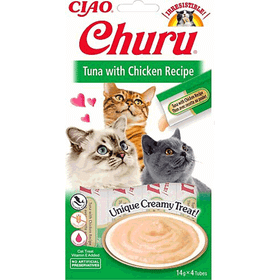 Ciao Churu 14 gr 4'lü Cream Ton Balıklı ve Tavuklu Krema Sıvı Kedi Ödülü