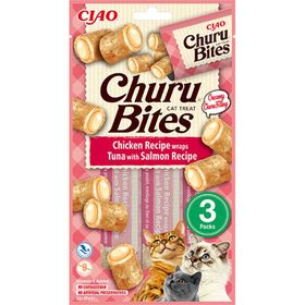 Ciao Churu Bites Tavuk Sargılı Ton Balıklı ve Somonlu 3x10 gr Kedi Ödül Maması