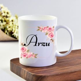 Çiçek Desenli Bardak Acar Kupa 5958 Çiçek Porselen Kupa Bardak