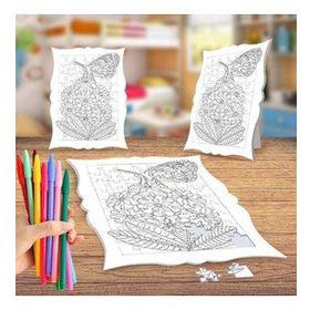 Çiçeklere Konan Kelebek Boyama Puzzle Tablo