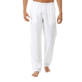Cicilin Jogger Beyaz Elastik İpli Erkek Keten Pantolon