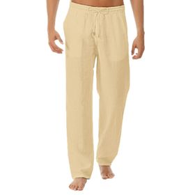 Cicilin Jogger Elastik İpli Sarı Erkek Keten Pantolon