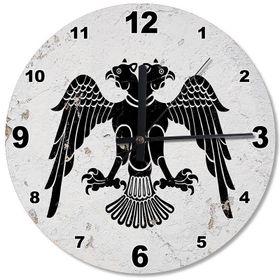 Çift Başlı Kara Kartal Selçuklu Bayrağı Sessiz Duvar Saati