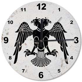 Çift Başlı Kara Kartal Selçuklu Bayrağı Sessiz Duvar Saati