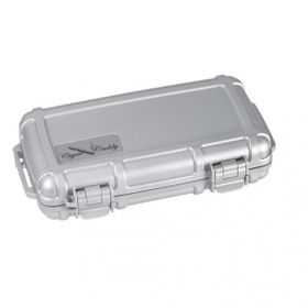 Cigar Caddy 5 Gümüş Travel Humidor Puro Kutusu