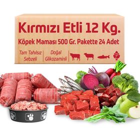 Çiğmamam Kırmızı Etli Tahılsız 24x500 gr Barf Köpek Maması