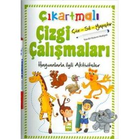 Çıkartmalı Çizgi Çalışmaları Hayvanlar - Ema Yayınları