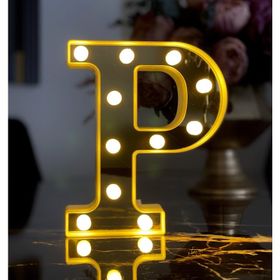 Çılgın Trend Büyük Boy P 3D Işıklı Led Harf Dekoratif Aydınlatma