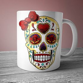 Çılgın Trend Kuru Kafa Tasarım Kupa Bardak