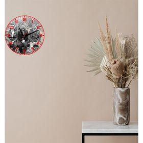 Çılgıntrend 20 x 20 cm Kişiye Özel Karakalem Fotoğraflı Cam Duvar Saati