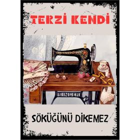 Çılgıntrend 28 x 20 cm Terzi Kendi Söküğünü Dikemez Ahşap Duvar Posteri