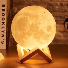 Çılgıntrend 3D Stand Hediyeli Ay Mom Sarı Renk Gece Lambası